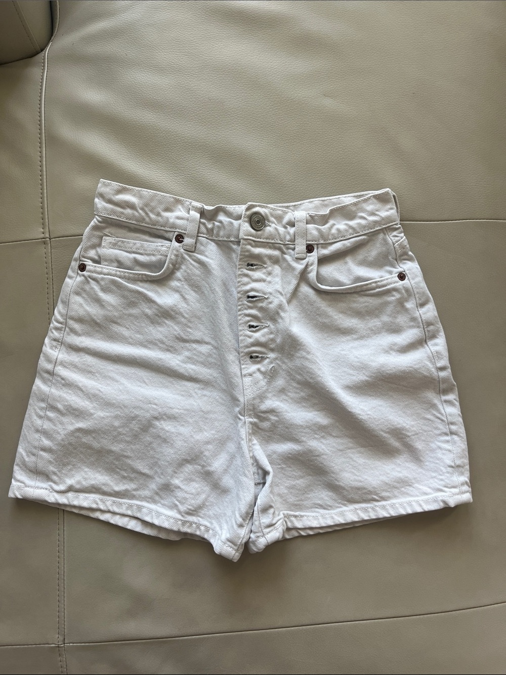 Reformation Amy Button Fly High Rise Jean Shorts